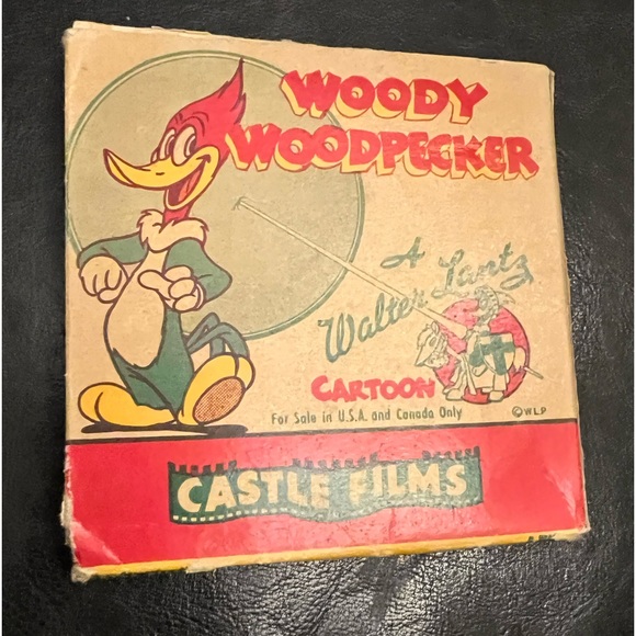 Vintage woody woodpecker 8mm Film Reel original box w/ RARE Film pantry panic - Picture 3 of 4